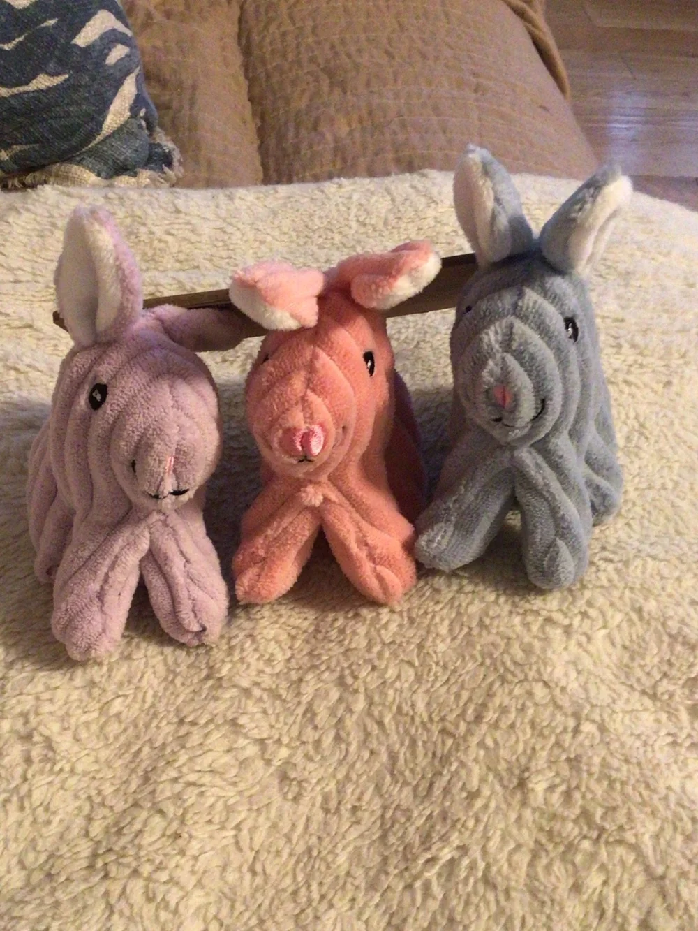 Plush Bunny Small Pet Toys - Pink, Purple, Blue